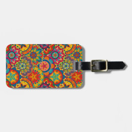 Funky Retro Colorful Mandala Mönster Bagagebricka