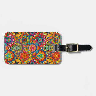 Funky Retro Colorful Mandala Mönster Bagagebricka