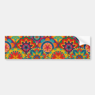 Funky Retro Colorful Mandala Mönster Bildekal