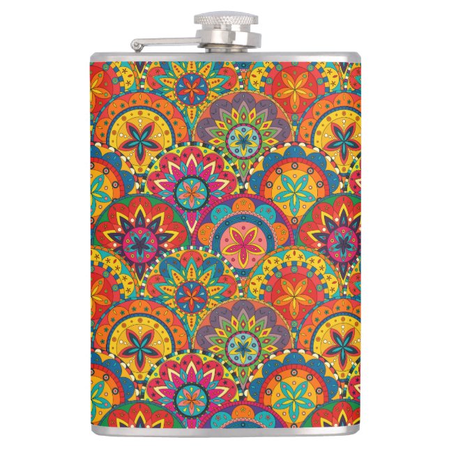 Funky Retro Colorful Mandala Mönster Fickplunta (Framsidan)