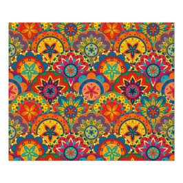 Funky Retro Colorful Mandala Mönster Fototryck