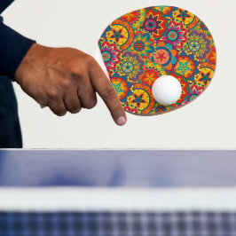 Funky Retro Colorful Mandala Mönster Pingisracket