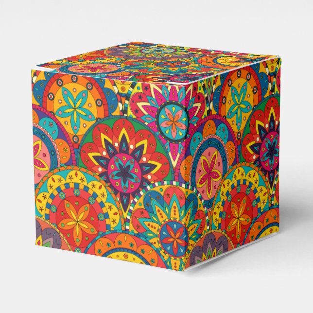 Funky Retro Colorful Mandala Mönster Presentaskar (Framsidan Sidan)
