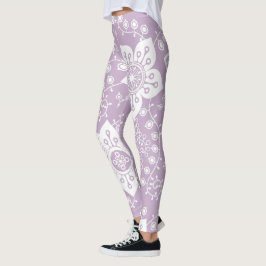 Funky Retro Coola Modern Flowers Art Mönster Leggings