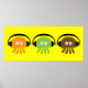 Funky Retro DJ-maneter med hörlurar, Anpassningsba Poster (Framsidan)