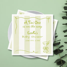 Funky Retro Doodle Dirty Martini Baby Shower Pappersservett