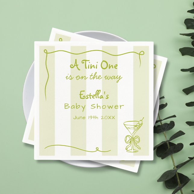 Funky Retro Doodle Dirty Martini Baby Shower Pappersservett (Skapare uppladdad)