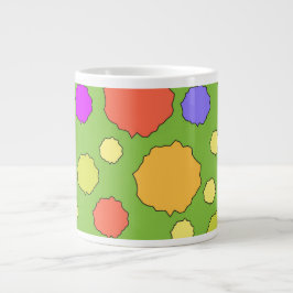 Funky retro färg-cirklar kaffe mugg jumbo mugg
