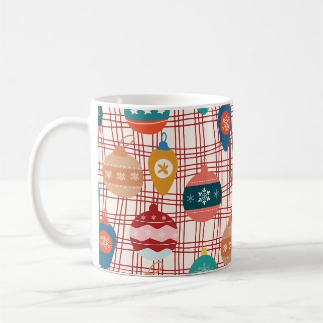 funky retro groovy vintage nostalgic christmas kaffemugg (Vänster)