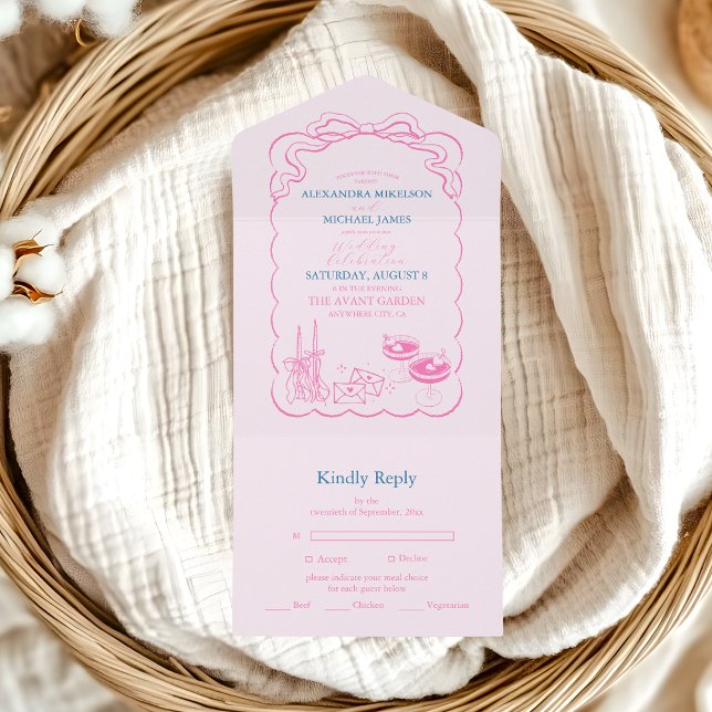 Funky Retro Handritad Champagne Torn Wedding (Skapare uppladdad)
