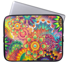 Funky Retro Mönster Abstrakt Bohemian Laptop Sleeve