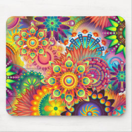 Funky Retro Mönster Abstrakt Bohemian Musmatta
