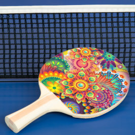 Funky Retro Mönster Abstrakt Bohemian Pingisracket