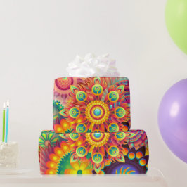 Funky Retro Mönster Abstrakt Bohemian Presentpapper