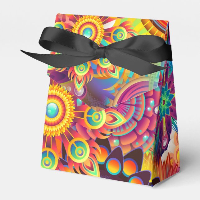 Funky Retro Mönster Abstrakt Boho Presentaskar (Framsidan Sidan)