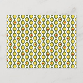 Funky Retro Olive Bead Anpassningsbar Färg Mönster Vykort