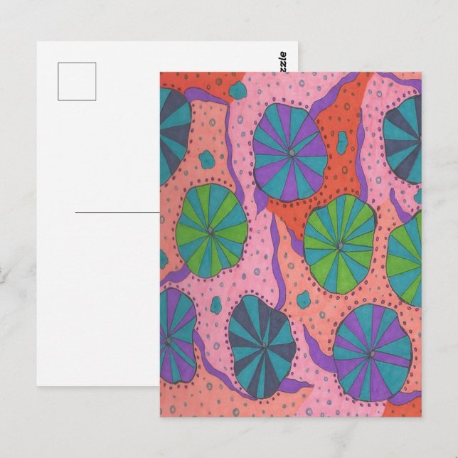 Funky Retro Vibes Vykort (Fram/baksida)