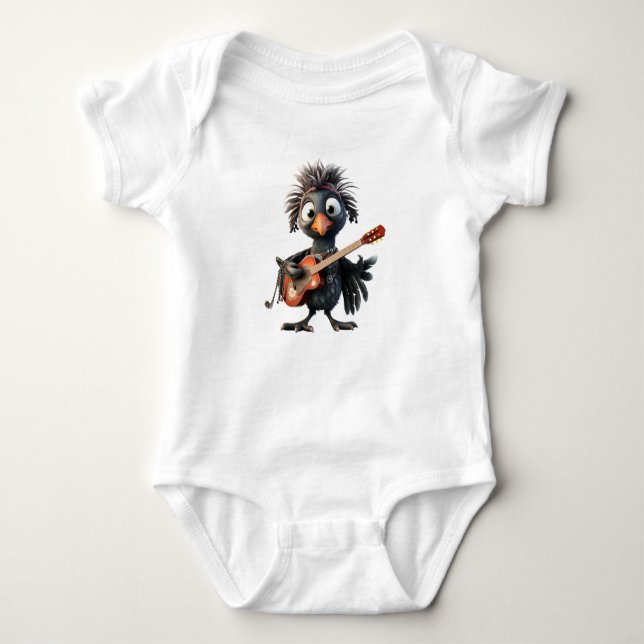 Funky Rocker Bird T Shirt (Framsida)