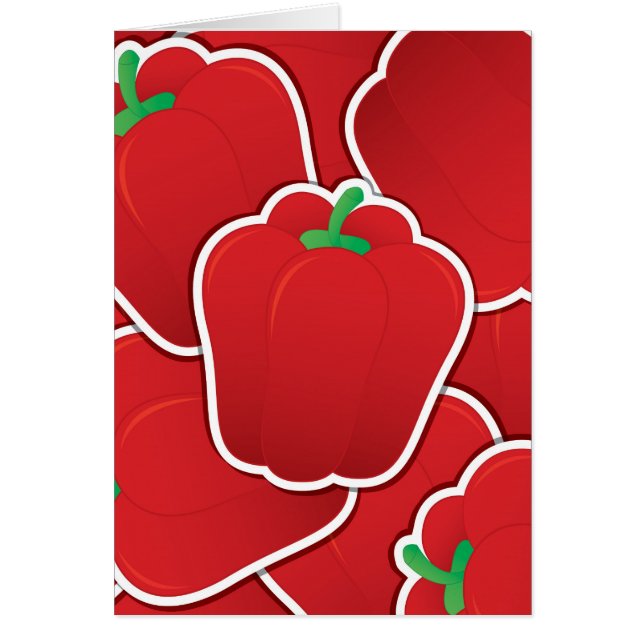 Funky röd peppar hälsningskort (Framsidan)
