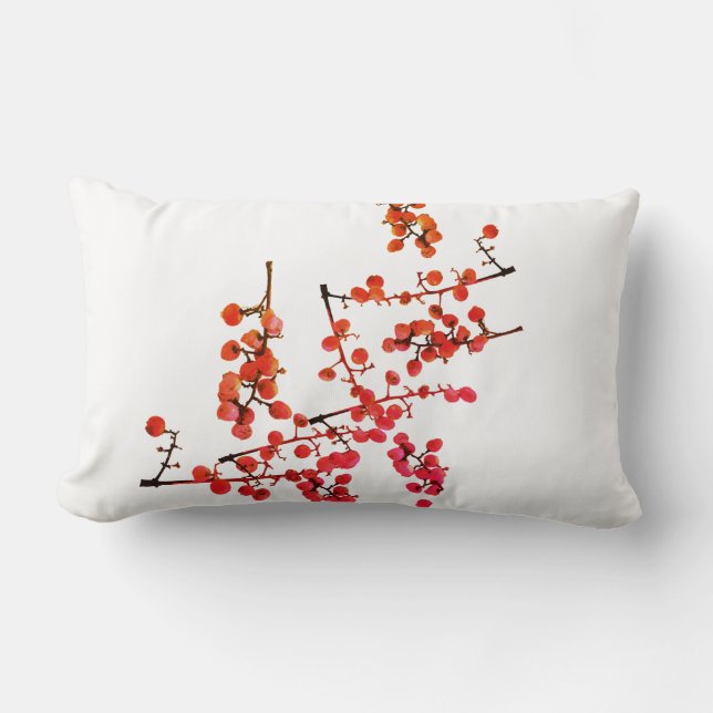 Funky röd pepparträfrukt Mönster Kudd Cushion Lumbarkudde (Framsida)