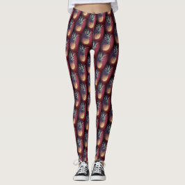 Funky röda läckra ananas-läggings leggings