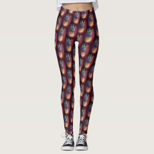 Funky röda läckra ananas-läggings leggings