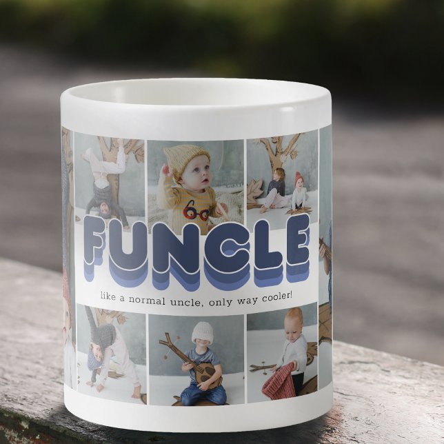 Funky rolig farbror fotokollage kaffemugg (Skapare uppladdad)