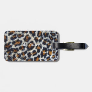 funky roligt fluffy leopard mönster original bagagebricka