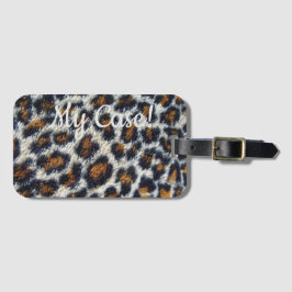 funky roligt fluffy leopard mönster original bagagebricka