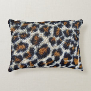 funky roligt fluffy leopard print mönster prydnadskudde