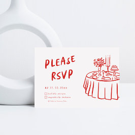 Funky Roligt Modern Retro QR-kod Bröllop OSA Kort