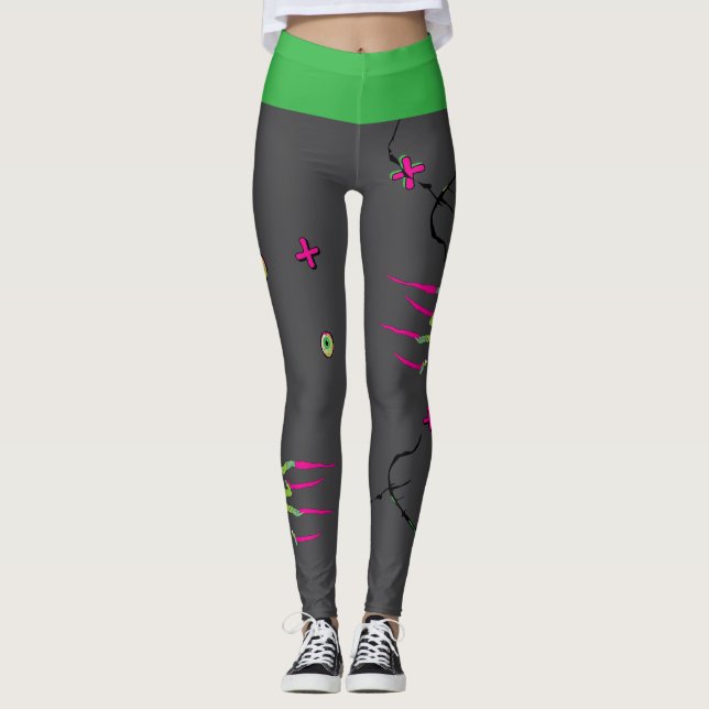 Funky Roligt Poppin’ Zombie Ripping Leggings (Framsida)