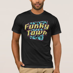 Funky, roligt, teckensnittstext, disco t shirt