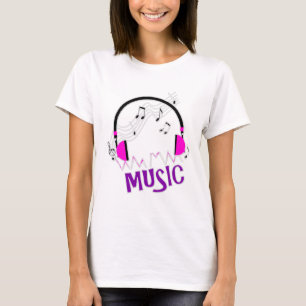 Funky Roligt Text och grafisk musik T-shirt