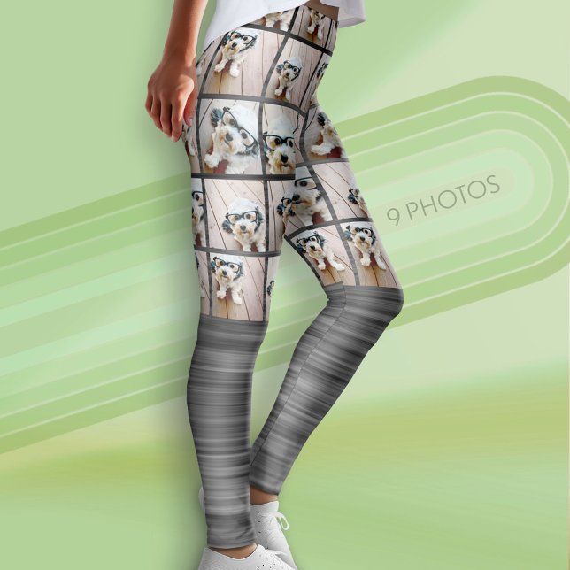 Funky Rörelse och 9 fotokollage - kan redigera fär Leggings (Custom Photo Leggings - 9 Photos)