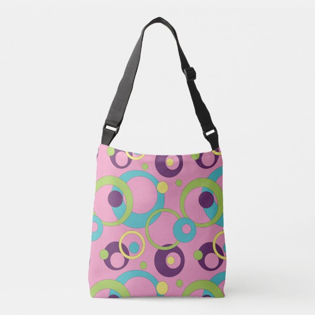 Funky Rosa Circles All-over-Print Bag Axelväska (Framsida)