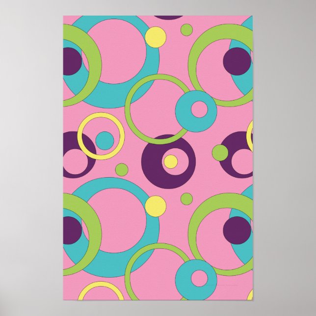 Funky Rosa Circles Poster (Framsidan)