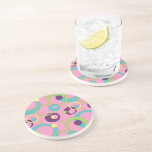 Funky rosa cirklar Sandstens Coaster Underlägg