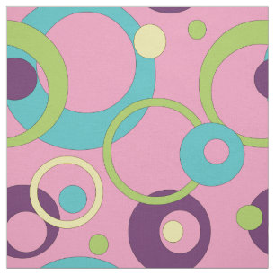 Funky Rosa Cirklar Tyg