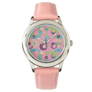 Funky Rosa Cirklar Ur Armbandsur