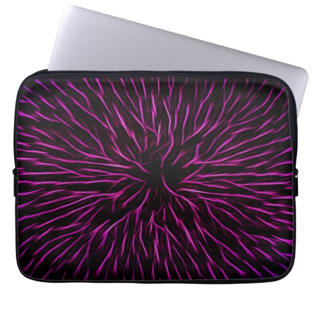 Funky Rosa Fire Flower Abstrakt Laptop Fodral (Framsidan)