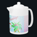 Funky Rosa Flamingos Handflatan Träd Blå himmel<br><div class="desc">Funky Rosa Flamingos Handflatan Träd Blå himmel Whimsical rosa Flamingo illustrerar blå himmel med handflatan träd och lägger till Bokeh bling. Designad av stor design</div>