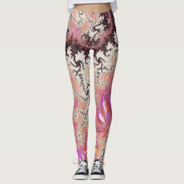 Funky Rosa Fractal Leggings