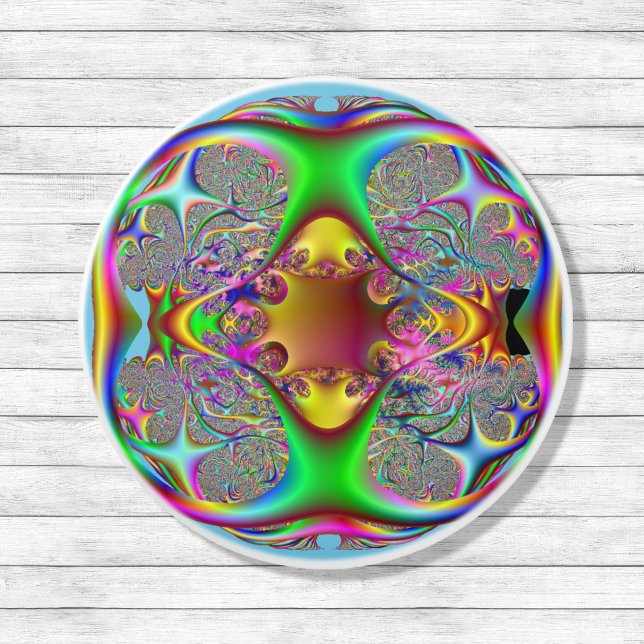 Funky Rosa och Grönt Fractal dörr Dra Knopp (Skapare uppladdad)