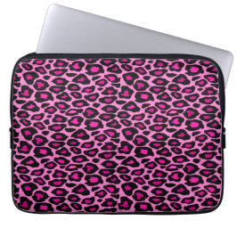 Funky Rosa och svart leopard Skriv ut Laptop Fodral