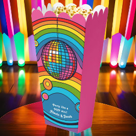 Funky Rosa Popcorn Rainbow Disco Boll 70's Retro Presentaskar