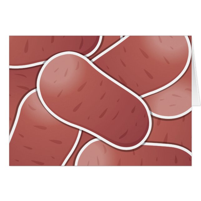 Funky rosa Potatis Hälsningskort (Framsidan Horizontal)