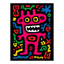 Funky rosa utomjordinge – Neon Pop Art Excentrisk 