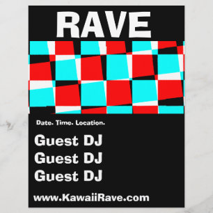 Funky Rutiga Anpassade Rave- Flyers