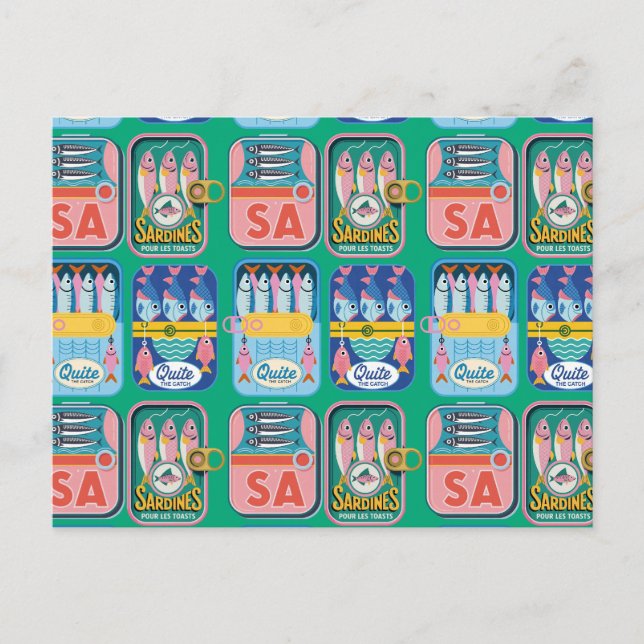 Funky Sardine Portugal  Vykort (Framsida)